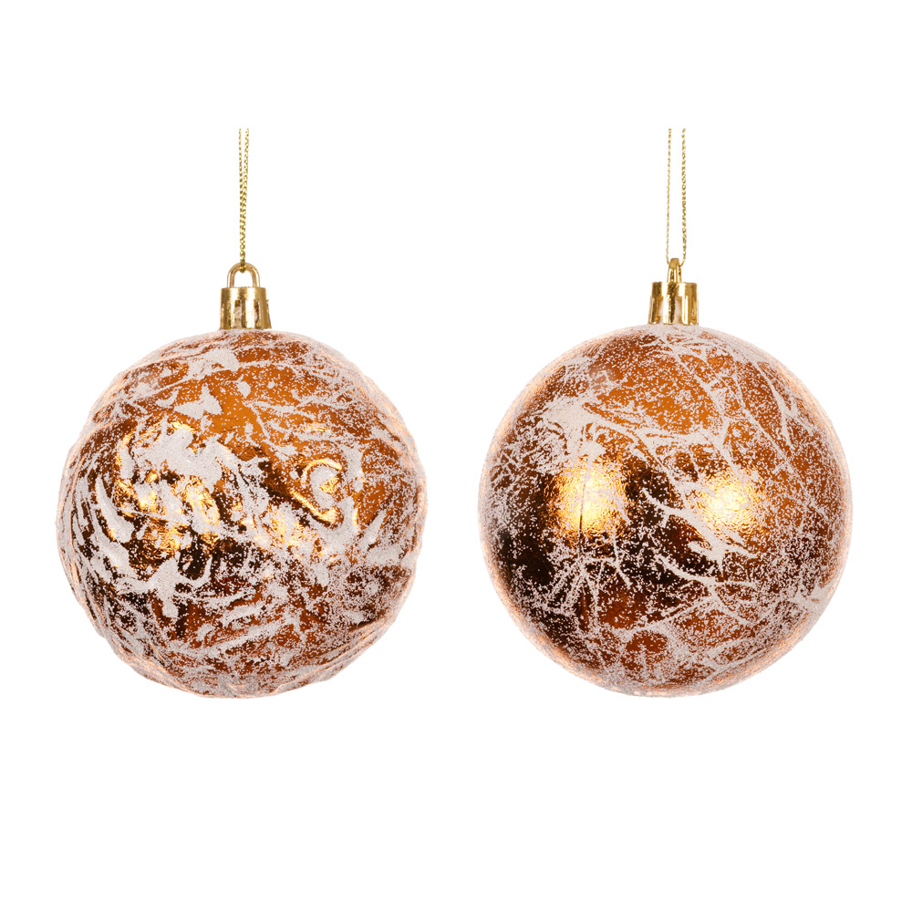 Boule de Noël cuivre craquelée - Décors Véronneau