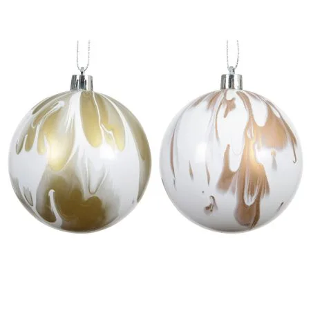 Marbled gold and white Christmas ornament, 3''