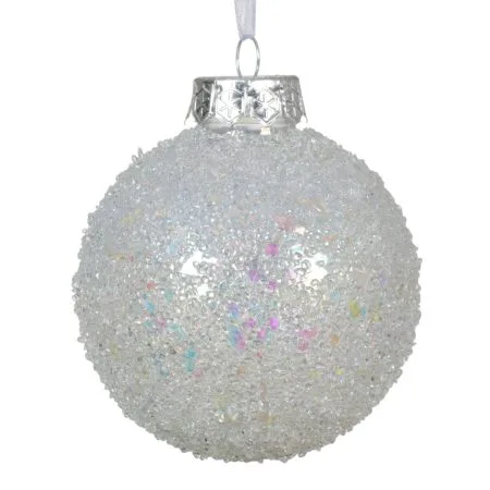 Iridescent frosted Christmas ornament, 3''