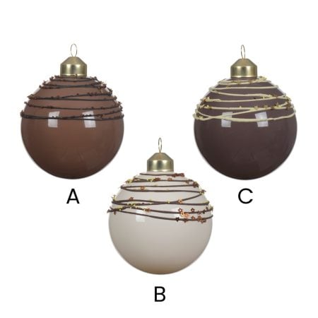 Christmas ornament decorated with icing and small stars, 3'' - Décors Véronneau