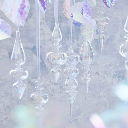 Ornement allongé en verre iridescent, 7'' - Décors Véronneau