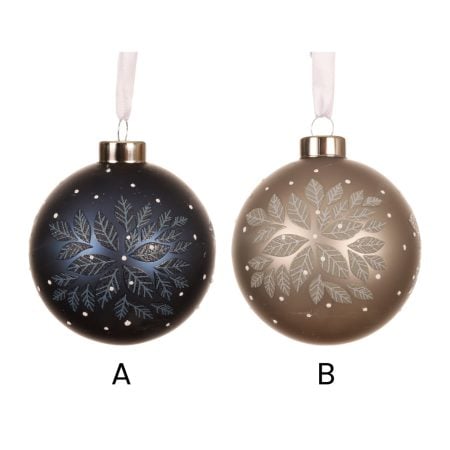 Night blue or bronze patterned glass tree ornament, 3'' - Décors Véronneau
