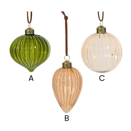 Colored clear glass Christmas ornament, 3'' - Décors Véronneau