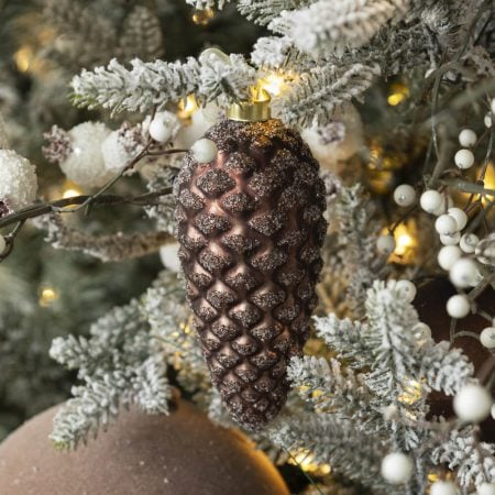 Sparkling glass pinecone Christmas ornament, 4,5'' - Décors Véronneau
