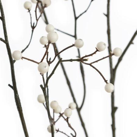 Artificial cream mini berry twig, 45,5'' - Décors Véronneau