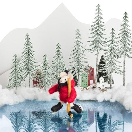 Ornement de Noël souris joueur de hockey, 5,5'' - Décors Véronneau