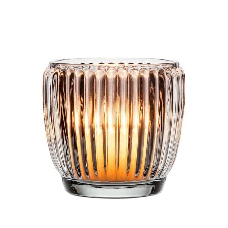 Porte-votive nervuré en verre gris, 3'' - Décors Véronneau