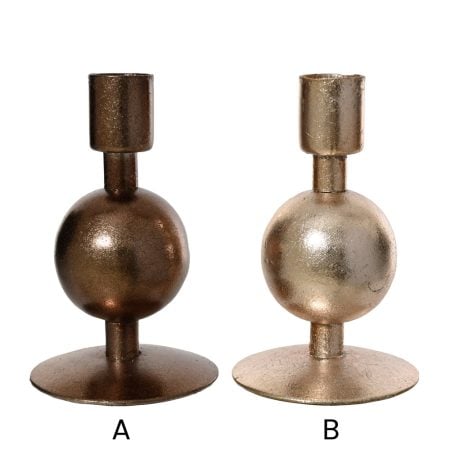 Handmade metal rounded candle holder, 4'' - Décors Véronneau