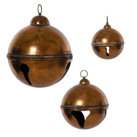 Metal antique copper Christmas jingle bell ornement