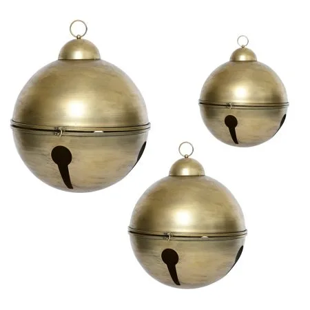 Metal gold Christmas jingle bell ornament