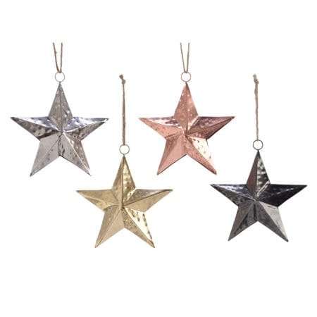 Metallic star tree ornament, 4''