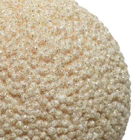 Boule de Noël de mini perles crème brillantes, 4'' - Décors Véronneau