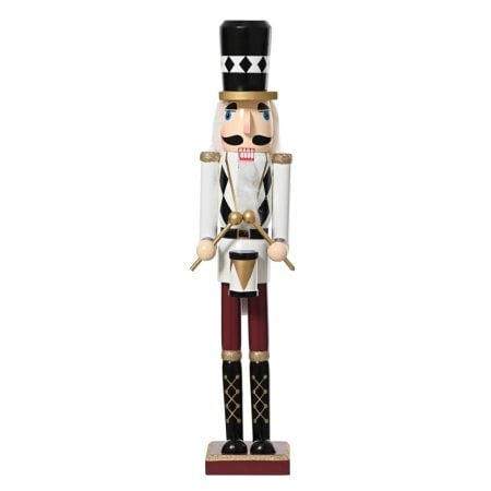 Black and white 100% FSC pinewood Christmas nutcracker, 19,5''
