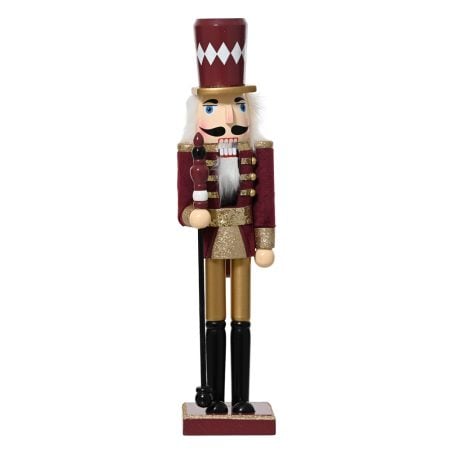Brown 100% FSC pinewood Christmas nutcracker, 15''