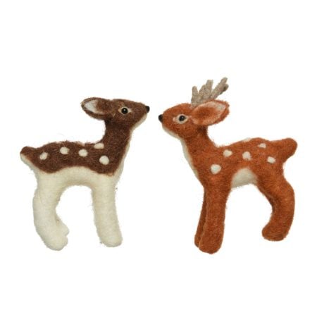 Deer wool Christmas ornament, 5''