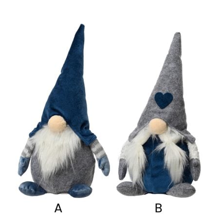 Nordic blue and grey Christmas gnome plush, 12'' - Décors Véronneau