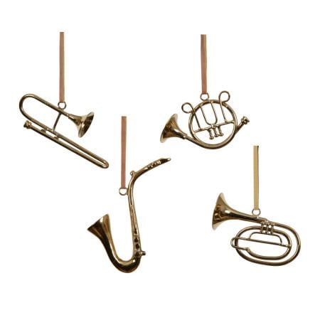Brass musical instrument Christmas ornament, 4,5''