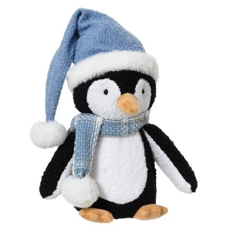 Penguin with blue suit Christmas plush, 10''