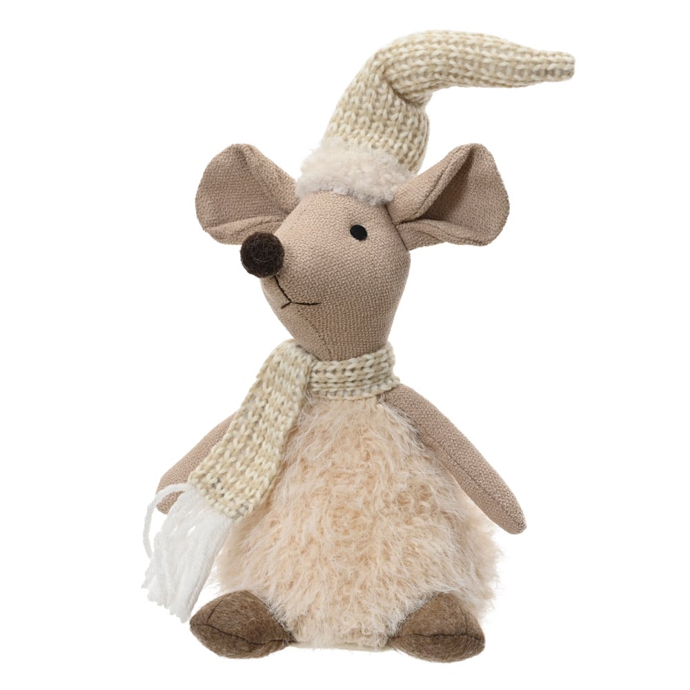 Peluche de Noël souris crème - Décors Véronneau