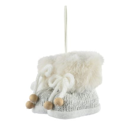Ornement paire de bottes du père Noël blanches, 3''