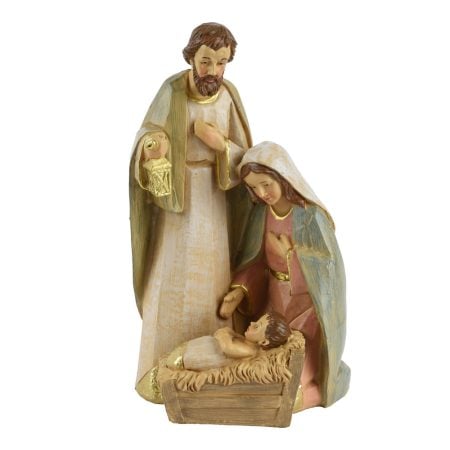 Champagne polyresin nativity scene, 12,5 x 5,5''