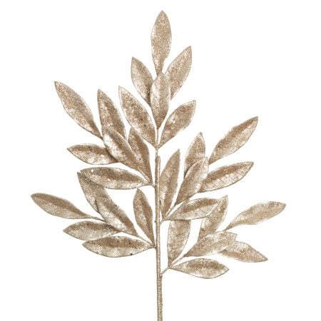 Tige de laurier artificiel champagne brillant, 28''