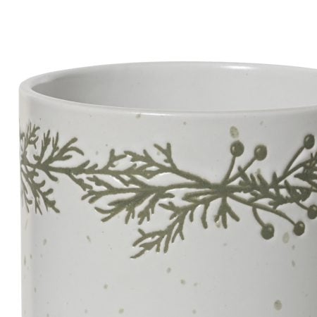 Ceramic Christmas mug with pine print,  4 x 5'' - Décors Véronneau
