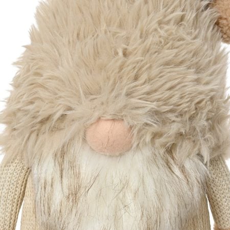 Handmade small cream Christmas gnome plush, 17,5'' - Décors Véronneau