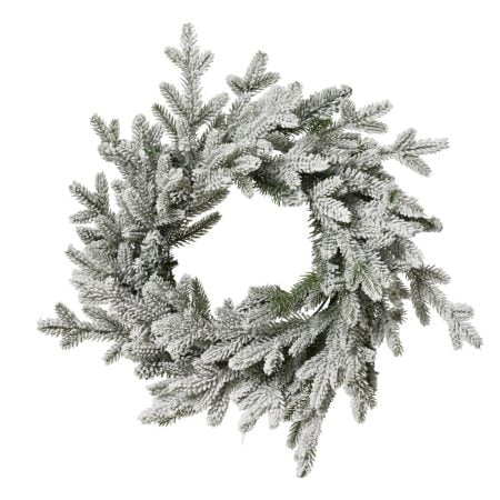 Real-touch snowed Norway Christmas wreath, 19,5''