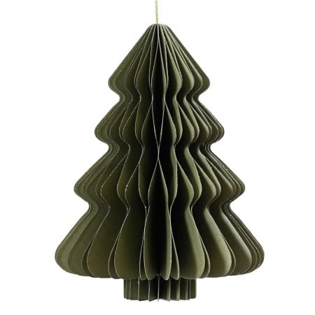 Green paper hanging Christmas tree ornament, 15,5''