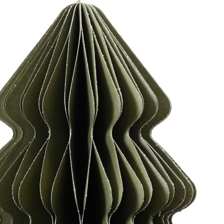 Green paper hanging Christmas tree ornament, 15,5'' - Décors Véronneau