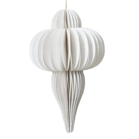 White paper finial Christmas ornament, 15,5''