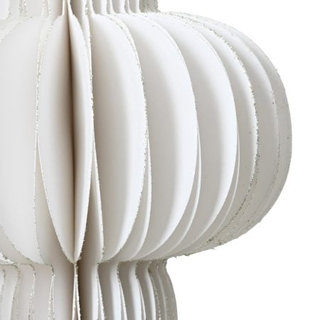 Ornement de Noël fleuron en papier blanc, 15,5'' - Décors Véronneau