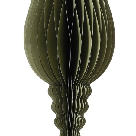 Green paper hanging Christmas finial, 31,5'' - Décors Véronneau