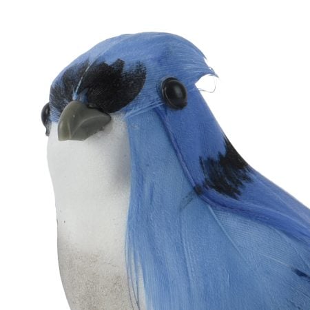 Set of 2 decorative blue birds on clip, 1,5'' - Décors Véronneau