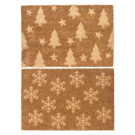 White winter pattern doormat, 16 x 23,5''