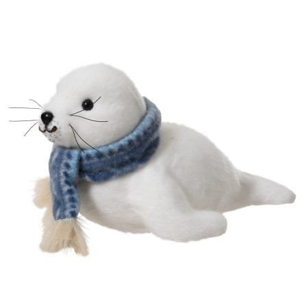 Seal with blue scarf Christmas plush, 9,5''