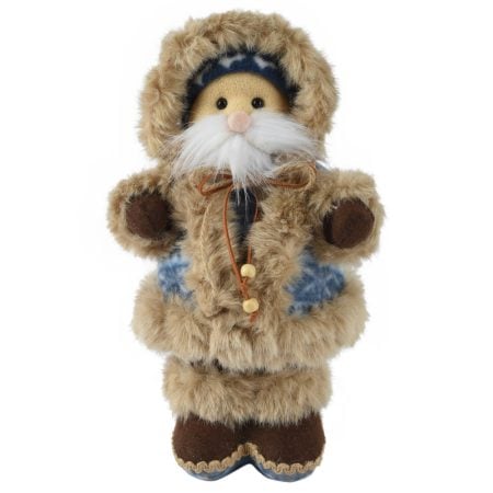 Blue eskimo standing Christmas plush, 12,5''