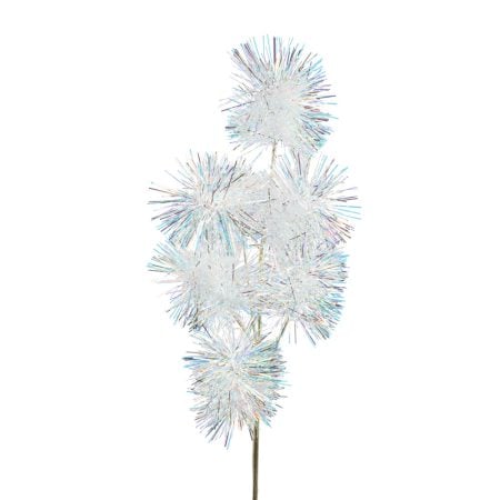 Branche de Noël cheveux d'ange blancs, 25,5''