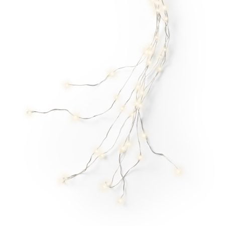 672 LED flashing light garland on silver wire, int./ext., warm white, 7′ - Décors Véronneau