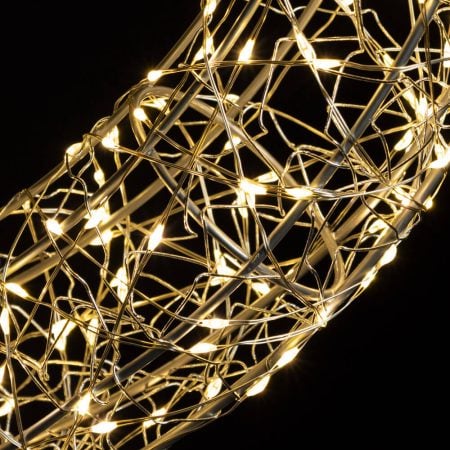 Lighted metal Christmas wreath, 720 warm white LEDs, 23'' - Décors Véronneau