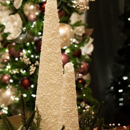 White beaded tabletop tree - Décors Véronneau