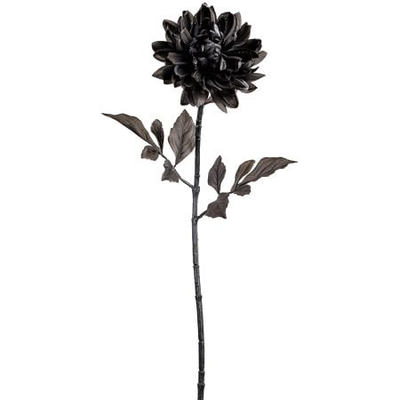 Realistic black chrysanthemum faux flower, 29''