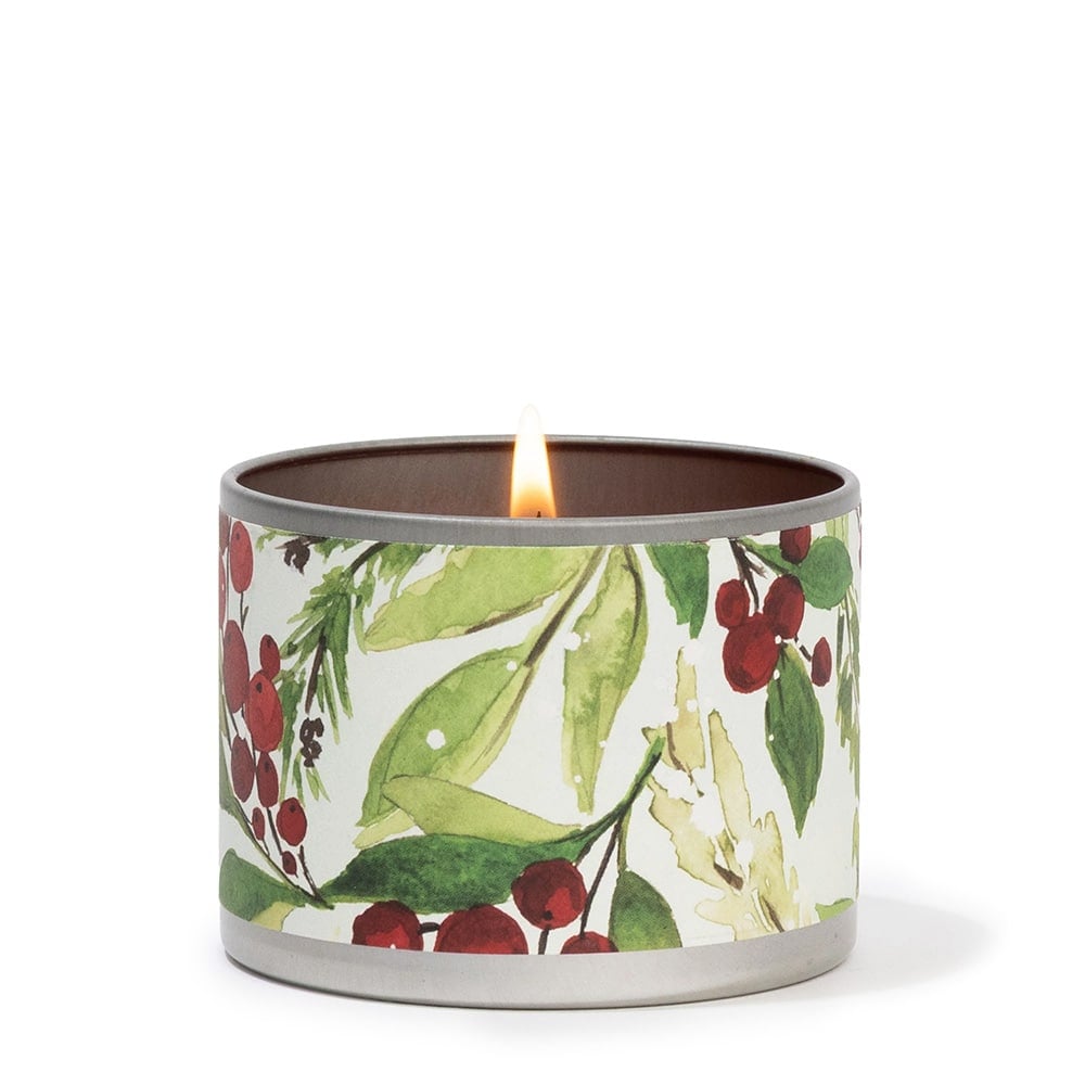 Bougie de Noël merry memories en pot de métal - Décors Véronneau