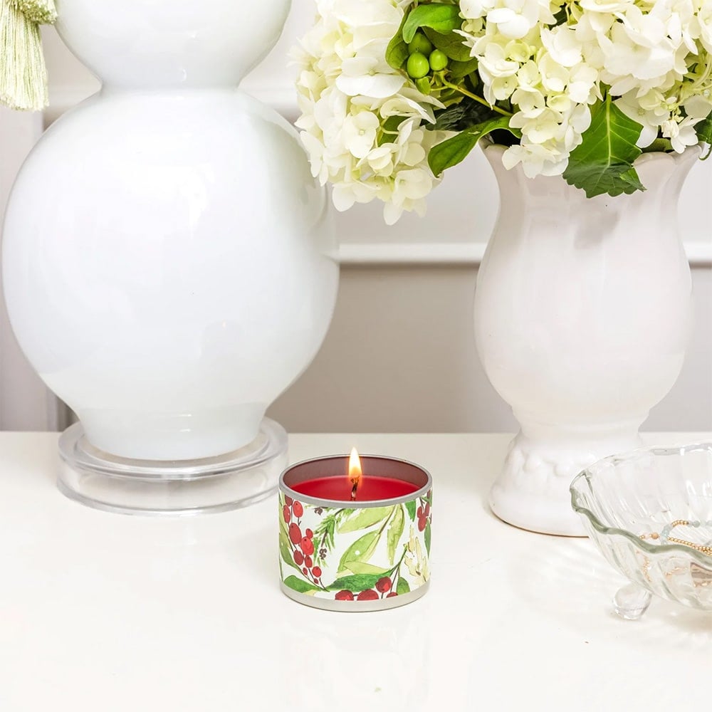 Bougie des fêres merry memories en pot de métal - Décors Véronneau