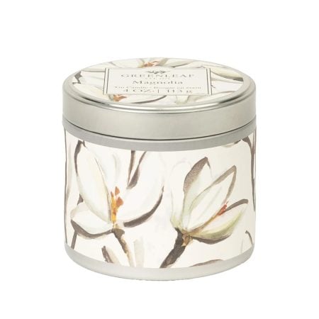 Magnolia tin scented candle, 4 oz