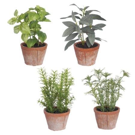 Petit pot de fines herbes artificielles, 7,5''