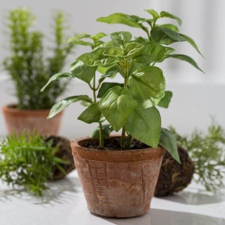 Petit pot de fines herbes artificielles, 7,5'' - Décors Véronneau