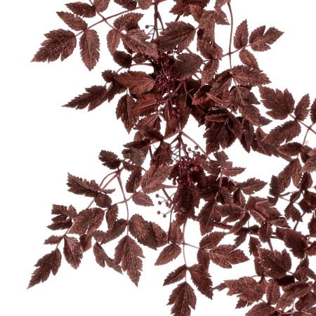 Plum faux leaf seaded fall garland, 72'' - Décors Véronneau