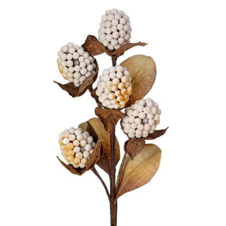 Artificial cream autumn pod berry spray, 18''
